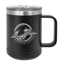 Charger l&#39;image dans la galerie, Happy Halloween flying Skull - MUG - engraved Insulated Stainless steel
