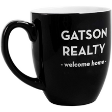 Load image into Gallery viewer, Engraved Black Ceramic Bistro Coffee Mug - DESIGN YOUR OWN - Custom - Personalized
