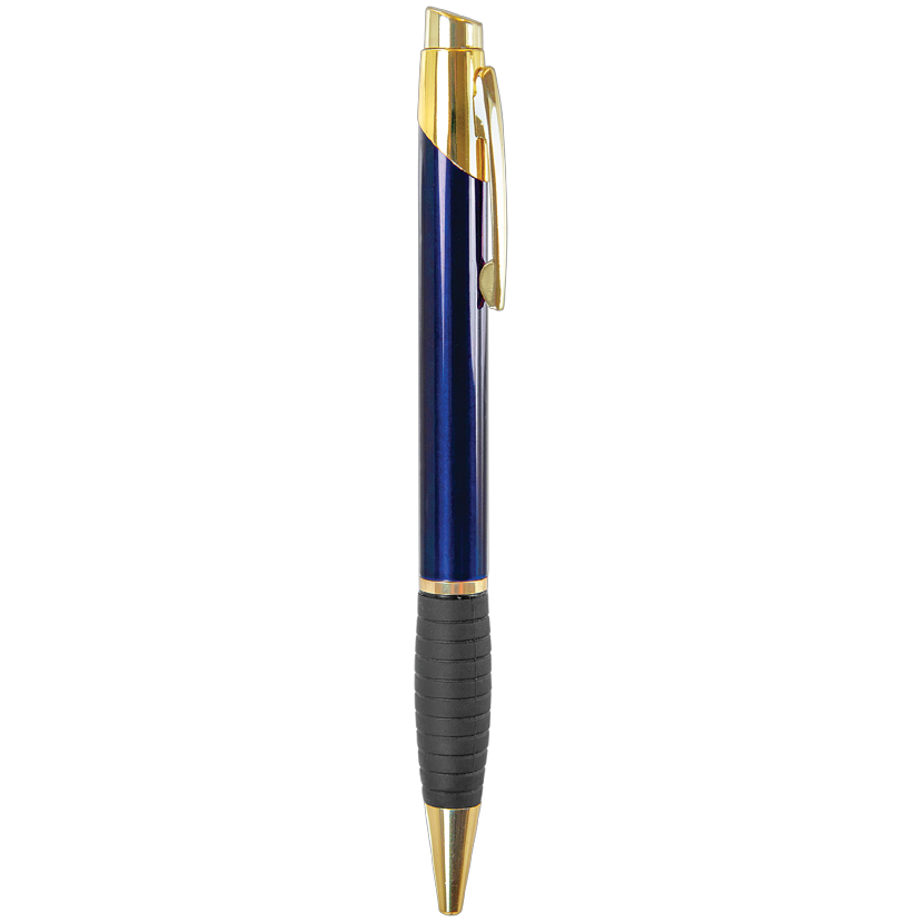 Brass Executive blue and gold Pen with Gripper - DESIGN YOUR OWN - Custom - Personalized