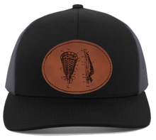 Load image into Gallery viewer, lacrosse Leather Patch Hat - engraved
