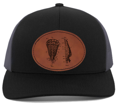 lacrosse Leather Patch Hat - engraved