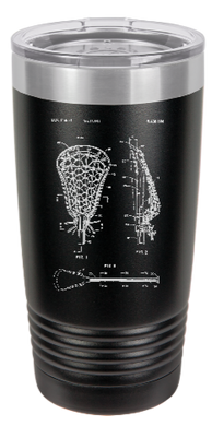 Lacrosse Stick - engraved Tumbler - insulated stainless steel travel mug