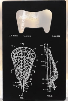 Lacrosse Stick engraved- Bottle Opener - Metal