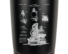 Cargar imagen en el visor de la galería, Locomotive Engine -  railroad lantern - engraved Tumbler - insulated stainless steel travel mug
