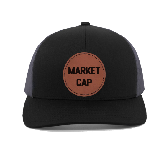 Market cap - market capitalization - engraved Leather Patch hat