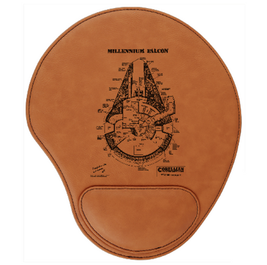 Star Wars Millennium Falcon Rebel Alliance - engraved Leather Mouse Pad