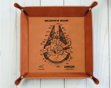 Load image into Gallery viewer, Star Wars Millennium Falcon Rebel Alliance - 6&quot; x 6&quot;  leather office valet Tray
