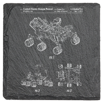 Load image into Gallery viewer, Mars Rover Patent drawing  - Laser engraved fine Slate Coaster
