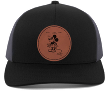 Cargar imagen en el visor de la galería, Mickey Mouse - engraved Leather Patch hat - W. E. Disney Patent drawing 1920s 1930s
