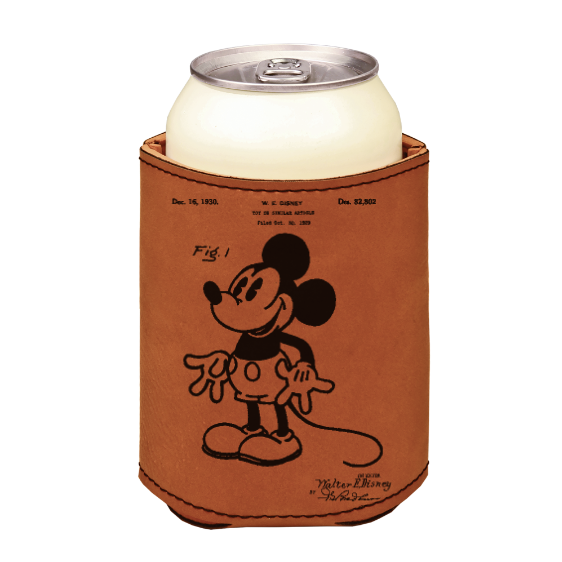 Disney Mickey Mouse Patent drawing 1 - engraved leather beverage holder