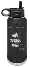Charger l&#39;image dans la galerie, Mickey Mouse Patent drawing Engraved Water Bottle 32 oz
