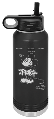 Mickey Mouse Patent drawing Engraved Water Bottle 32 oz