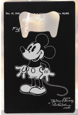 Mickey Mouse Patent Drawing  - Bottle Opener - Metal