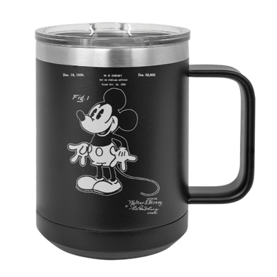 Mickey Mouse Patent drawing - MUG - engraved Insulated Stainless steel