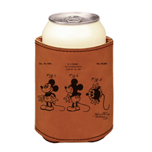 Cargar imagen en el visor de la galería, Mickey Mouse Patent drawing 3 - engraved leather beverage holder
