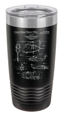 Blackhawk Military helicopter - engraved Tumbler - insulated stainless steel travel mug.