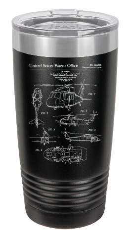 Blackhawk Military helicopter - engraved Tumbler - insulated stainless steel travel mug.
