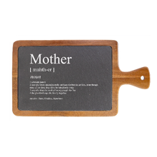 Load image into Gallery viewer, Mother Noun [Muhth-er] - Slate &amp; Wood Cutting board
