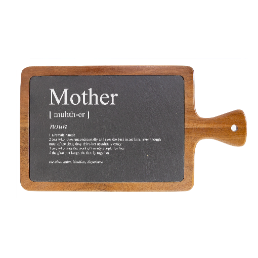 Mother Noun [Muhth-er] - Slate & Wood Cutting board