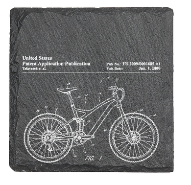 Mountain Bike - Laser engraved fine Slate Coaster