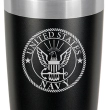 Cargar imagen en el visor de la galería, US NAVY  - engraved Tumbler - insulated stainless steel travel mug
