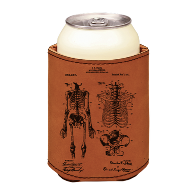 Anatomical Skeleton 1900s Nurse Doctor Medical - engraved leather beverage holder