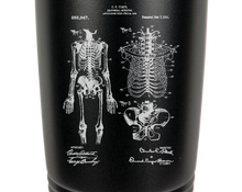 Load image into Gallery viewer, skeleton drawing - engraved Tumbler - insulated stainless steel travel mug
