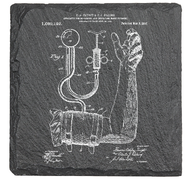 Medical NURSE - Blood Pressue Cuff - Laser engraved fine Slate Coaster