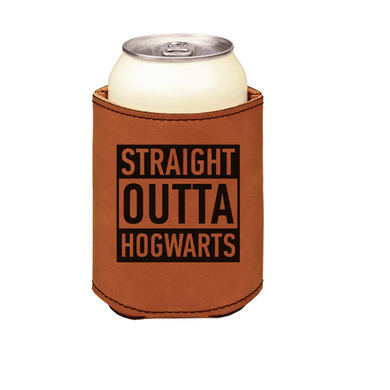 straight outta Hogwarts - engraved leather beverage holder