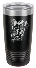 Load image into Gallery viewer, Pirate Skeleton holding Lantern  - engraved Tumbler - insulated stainless steel travel mug
