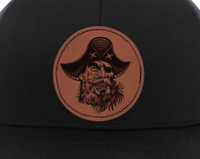 Cargar imagen en el visor de la galería, Pirate Black beard  - engraved Leather Patch hat
