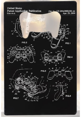 PS2 Controller patent drawing Playstation - Bottle Opener - Metal