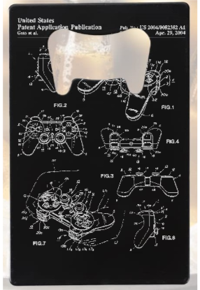 PS2 Controller patent drawing Playstation - Bottle Opener - Metal