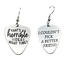 Load image into Gallery viewer, Metal Guitar Pick Earrings -  DESIGN YOUR OWN - Custom - Personalized

