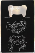 Load image into Gallery viewer, Ski Snow goggle patent drawing - Bottle Opener - Metal
