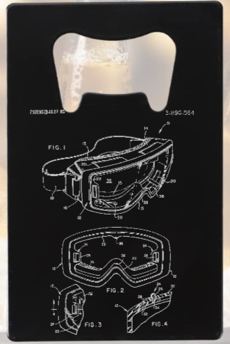 Ski Snow goggle patent drawing - Bottle Opener - Metal