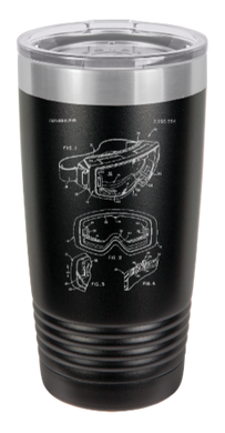 Ski Goggles Patent drawing - engraved Tumbler - insulated stainless steel travel mug