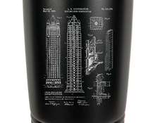 Cargar imagen en el visor de la galería, 1881 Skyscraper Tower Building Patent - engraved Tumbler - insulated stainless steel travel mug
