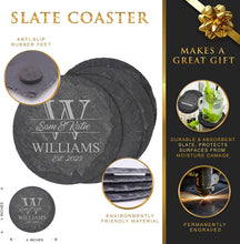 Load image into Gallery viewer, Slate Coaster - Personalized Round - DESIGN YOUR OWN - Custom - Personalized
