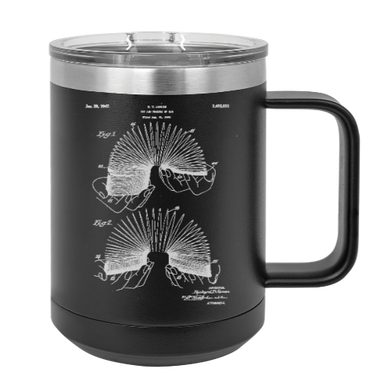 Slinky patent drawing - MUG - engraved Insulated Stainless steel