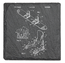 Cargar imagen en el visor de la galería, Snowboard equipment patent - Laser engraved fine Slate Coaster
