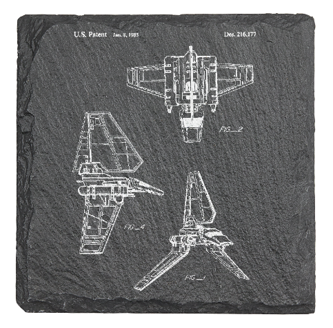 Star Wars Imperial army Shuttle - Laser engraved fine Slate Coaster