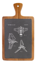 Load image into Gallery viewer, Star Wars Imperial army Shuttle - Engraved Slate &amp; Wood Cutting board
