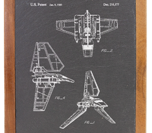 Load image into Gallery viewer, Star Wars Imperial army Shuttle - Engraved Slate &amp; Wood Cutting board
