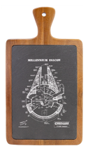 Load image into Gallery viewer, Star Wars Millennium Falcon Rebel Alliance - Engraved Slate &amp; Wood Cutting board
