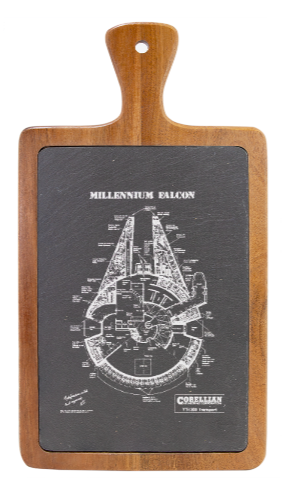 Star Wars Millennium Falcon Rebel Alliance - Engraved Slate & Wood Cutting board