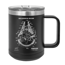 Charger l&#39;image dans la galerie, Star Wars Millennium Falcon Rebel Alliance Patent Drawing - MUG - engraved Insulated Stainless steel
