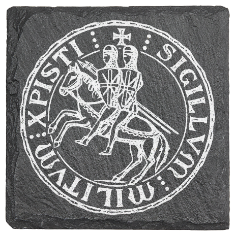 Seal of the Knights Templar engraved on fine Slate Coaster