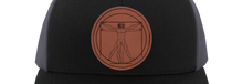 Load image into Gallery viewer, The Vitruvian Man HAT - Engraved Leather Patch - Leonardo da Vinci
