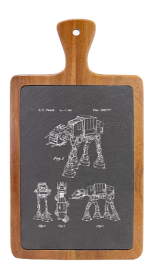 All Terrain Armored Transport, or AT-AT walker patent drawing - Engraved Slate & Wood Cutting board